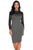 Sexy Grey Lace Sleeve Doll Collar Bodycon Retro Midi Dress