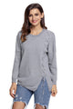 Sexy Grey Lace Up Side Lightweight Sweater