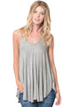 Sexy Grey Racerback Flowy Cami Tank Top