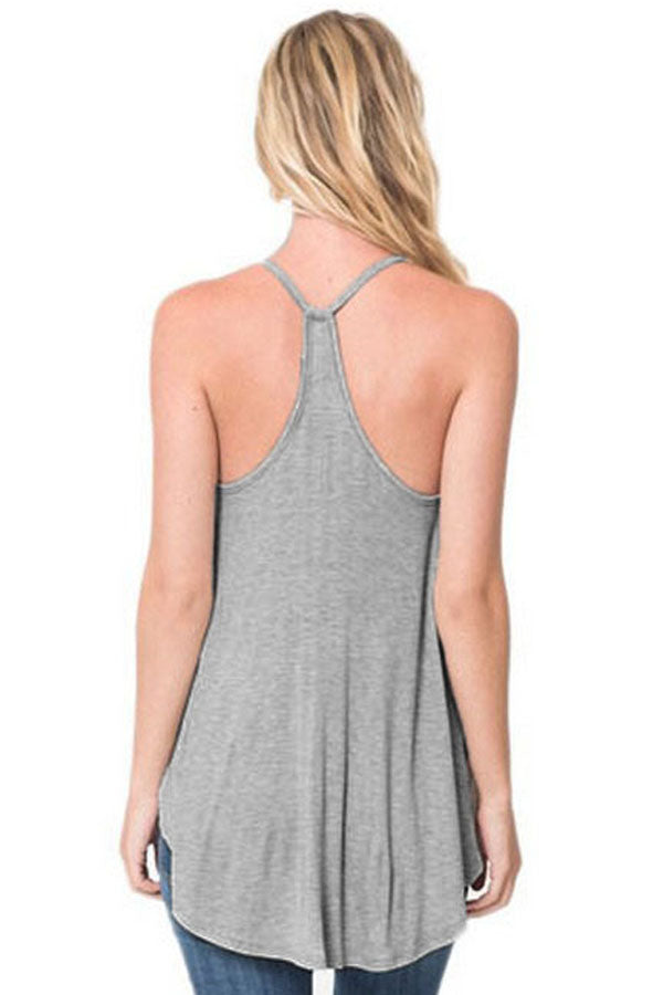 Sexy Grey Racerback Flowy Cami Tank Top – SEXY AFFORDABLE CLOTHING