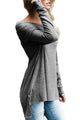 Sexy Grey Ruched Off Shoulder Long Sleeve Top