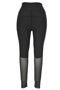 Sexy Grey Slimming Effect Sport Legging with Mesh