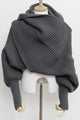 Sexy Grey Versatile Cozy Knit Scarf with Sleeves