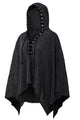 Sexy Grommet Lace-up Poncho in Black
