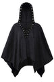 Sexy Grommet Lace-up Poncho in Black
