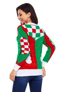 Sexy Happy Snowman Green Red Christmas Sweater