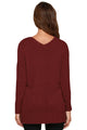 Sexy Heather Claret V Neck Sweater