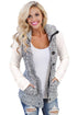 Sexy Heather Grey Cable Knit Hooded Sweater Vest
