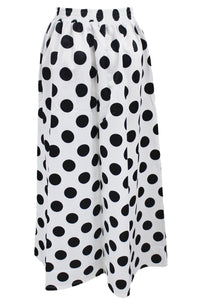 Sexy High Waist Polka Dot Print Pleated Maxi Skirt