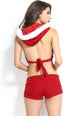 Sexy Hooded Rhinestone Sexy Christmas Romper Suit