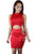 Sexy Hot Red Cut out Mock Neck Club Dress