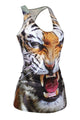 Sexy Howling Tiger Digital Print Waistcoat