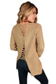 Sexy Khaki Never Look Back Lace Up Sweater