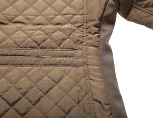 Sexy Khaki Quilted High Neck Cotton Jacket