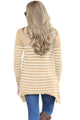 Sexy Khaki Striped Knit Pullover Sweater Top