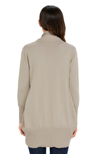 Sexy Khaki Super Soft Long Sleeve Open Cardigan