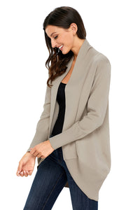 Sexy Khaki Super Soft Long Sleeve Open Cardigan