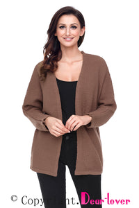 Sexy Khaki Windy Morning Waffle Cardigan