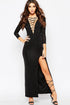 Sexy Lace-up V Neck Maxi Evening Dress