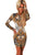 Sexy Leopard Mirror Print Long Sleeve Mini Dress