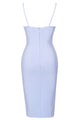 Sexy Light Blue Asymmetric Lace up Bandage Dress