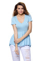 Sexy Light Blue Sweetheart Neckline Babydoll Style T-shirt