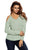 Sexy Light Green Cold Shoulder Knit Long Sleeves Sweater