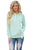 Sexy Light Green Lace Accent Kangaroo Pocket Hoodie