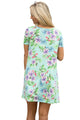 Sexy Light Green Pocket Design Summer Floral Shirt Dress