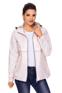 Sexy Light Pink Women Zipper Lapel Suit Blazer with Foldable Sleeve