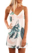 Sexy Light Tropical Palm Print Short Dress