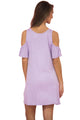 Sexy Lilac Naughty Cute Cold Shoulder Short Dress