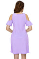 Sexy Lilac Naughty Cute Cold Shoulder Short Dress