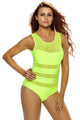 Sexy Lime Mirage Mesh Insert One-Piece Swimsuit