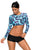 Sexy Long Sleeve Cropped Crisscross Hollow-out Back Bathing Suit