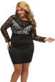 Sexy Long Sleeve Lace Top Plus Size Dress
