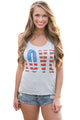 Sexy Love The Stars&Stripes Casual Grey Tank Top