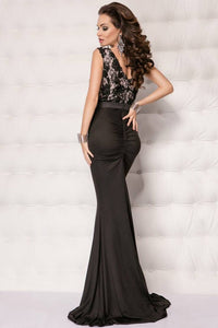 Sexy Maxi Lace V Back Top Mermaid Party Dress