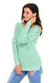 Sexy Mint Lace up Shoulder Loose Fit Sweater Top