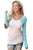Sexy Mint Raglan Sleeve Elbow Patch and Buttons Top
