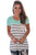Sexy Mint Splice Striped Short Sleeve T-shirt