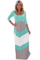 Sexy Mint and Gray Chevron Maxi Dress