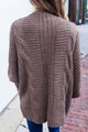 Sexy Mocha Ribbed Cuffs Dolman Sleeved Cardigan