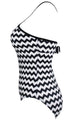 Sexy Monochrome Waved High Neck One Piece Maillot