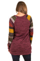 Sexy Multicolor Long Sleeve Heathered Magenta Sweatshirt