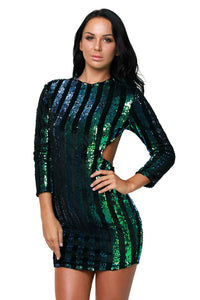 Sexy Multicolor Sequins Hollow-out Club Dress
