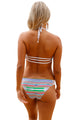 Sexy Multicolor Striped Push up Banded Detail Bikini