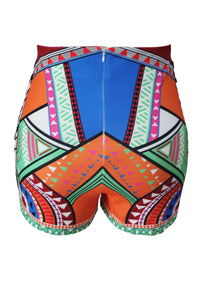 Sexy Multicolor Tribal Print Party High Waist Shorts
