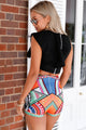 Sexy Multicolor Tribal Print Party High Waist Shorts