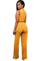 Sexy Mustard Belted Wide Leg Jumpsuit
